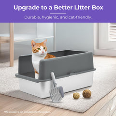 iPrimio XL: borde alto para reducir salpicaduras en hogares con varios gatos.