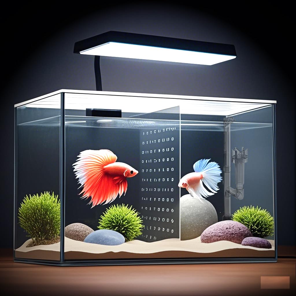 iPriro acuario nano de 3 galones con vista frontal elegante.