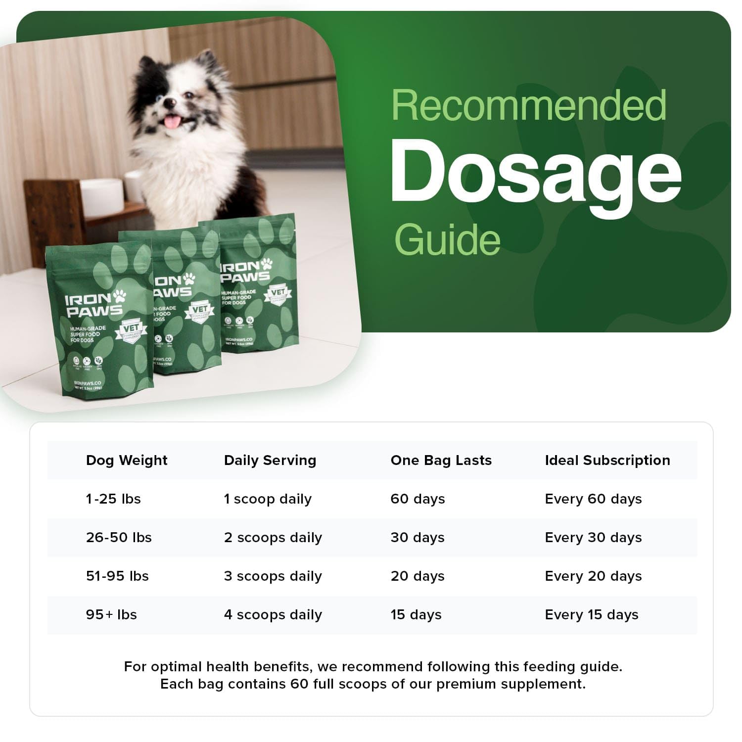 Iron Paws mezcla de 20 ingredientes para resultados con menos polvo