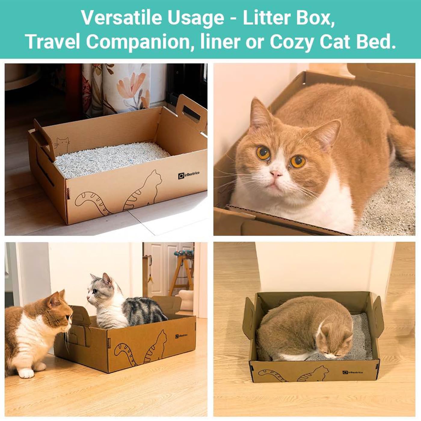 IRRESTRICO: caja plegable para múltiples gatos, práctica para viajes y estancias temporales.