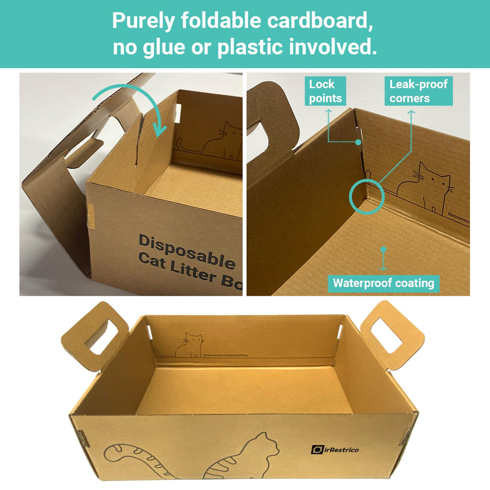 IRRESTRICO: caja de arena desechable para viajes, ideal para coche y avión.