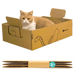 IRRESTRICO: caja de arena desechable plegable grande para gatos, fácil de usar.
