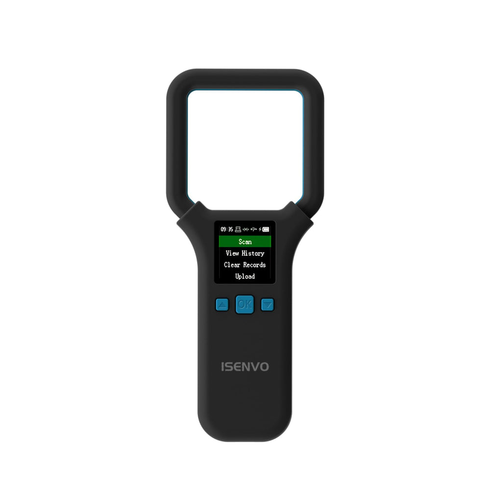 ISENVO AR190E: lector Bluetooth para microchip de mascota, lectura rápida.