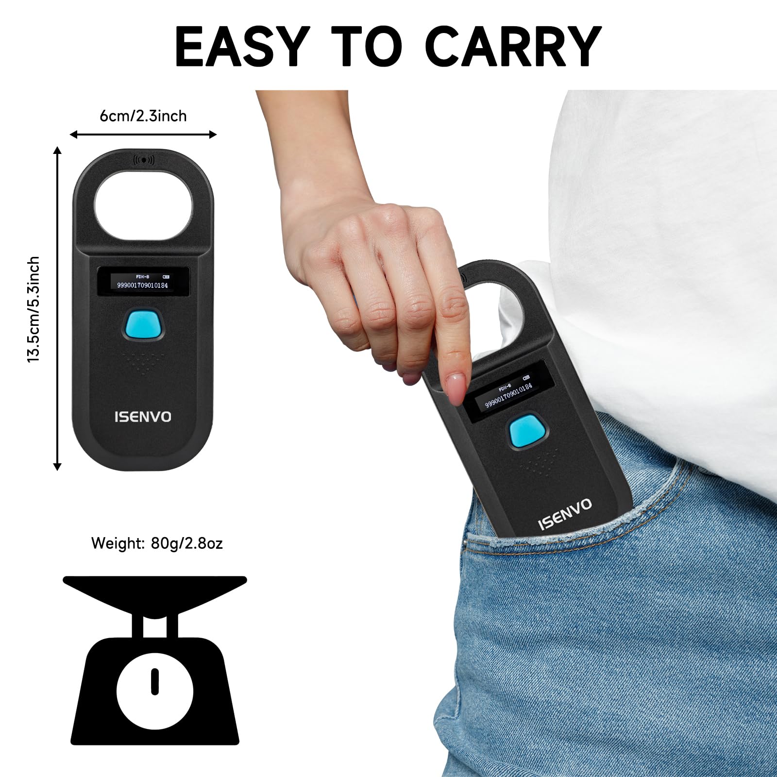 ISENVO carga por puerto USB para larga duración de batería