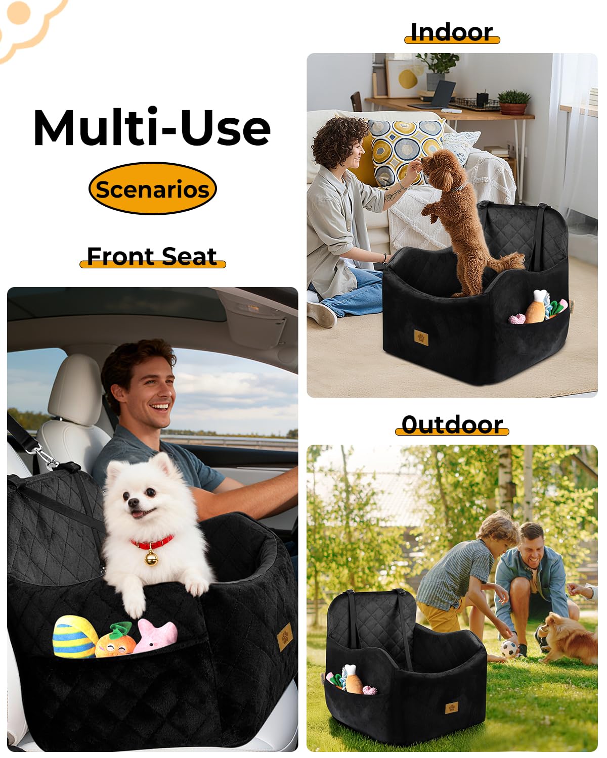 Dimensiones Ishineon 20x20x20 cm, aptas para perros pequeños.