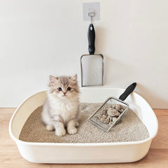 ISYOKE cuchara para arena de gato con malla 5mm, captura grumos grandes y pequeños.
