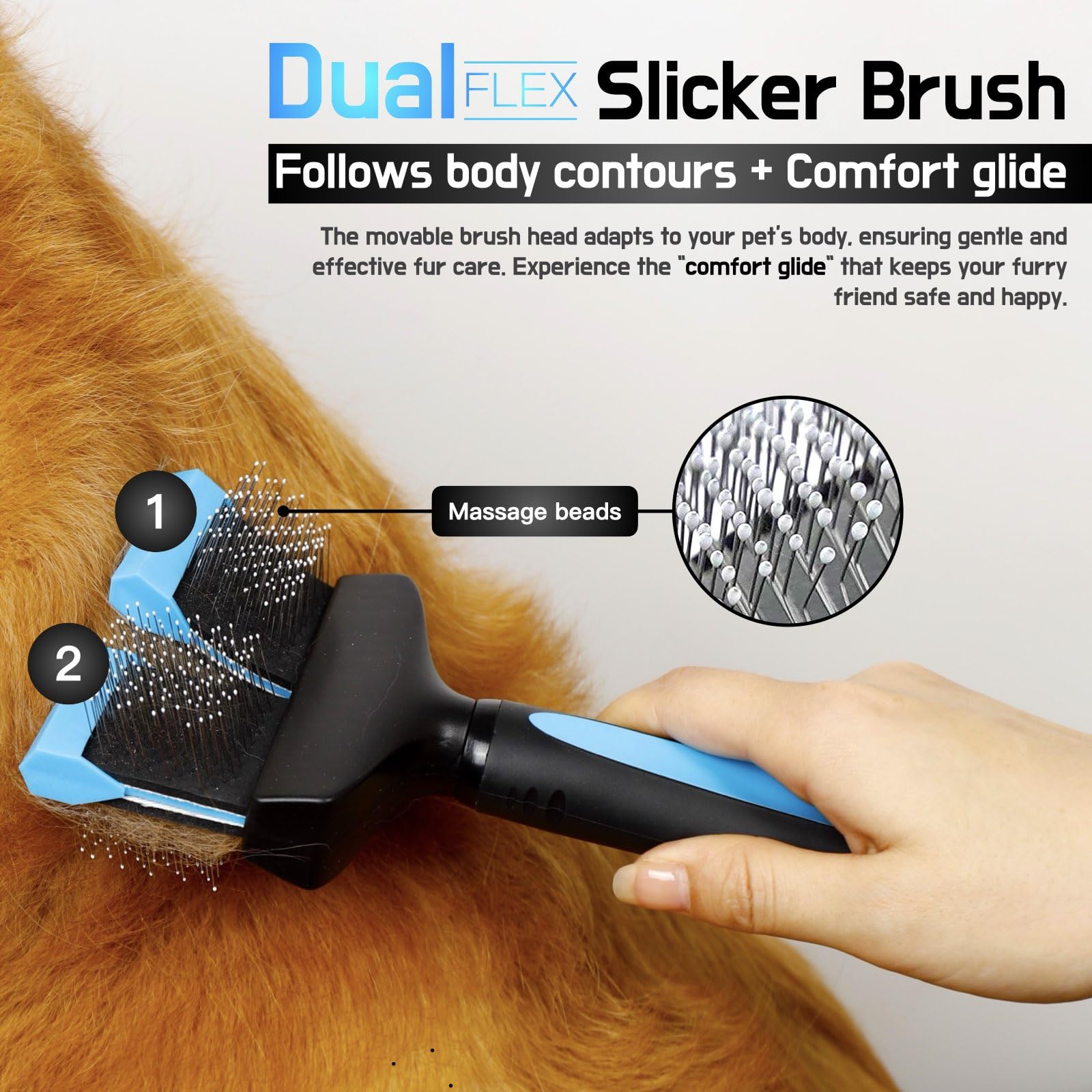 iToleeve Dual Flex Slicker para gatos: elimina enredos sin irritar la piel