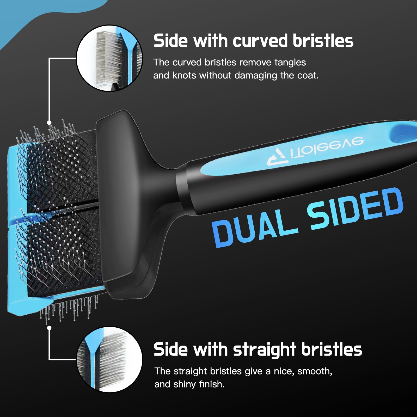iToleeve Dual Flex Slicker filamentos curvos: penetran el subpelaje sin rayar