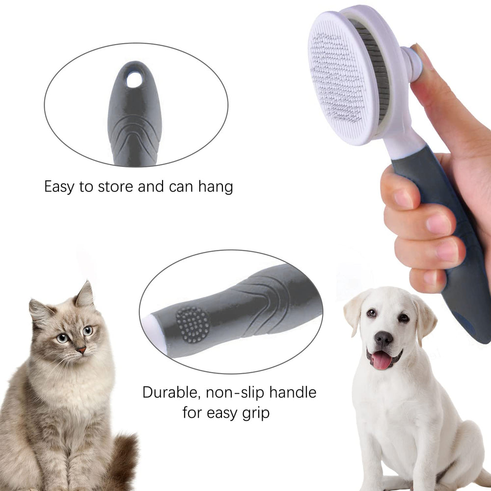 itPlus cepillo-masaje-ergonomico-antideslizante: agarre seguro para un peinado suave en perros y gatos.
