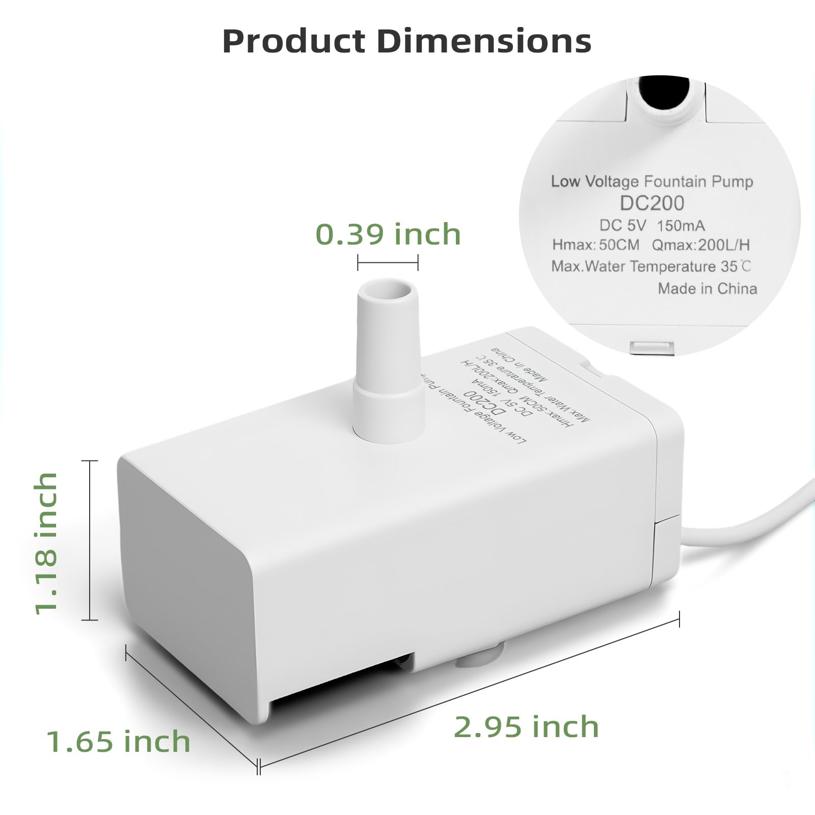 Bomba ultrasilenciosa ITSCUTE D443 para fuentes de mascotas, funcionamiento tranquilo.