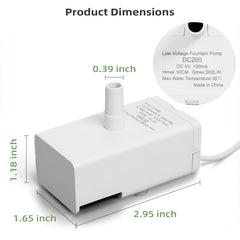 Bomba ultrasilenciosa ITSCUTE D443 para fuentes de mascotas, funcionamiento tranquilo.