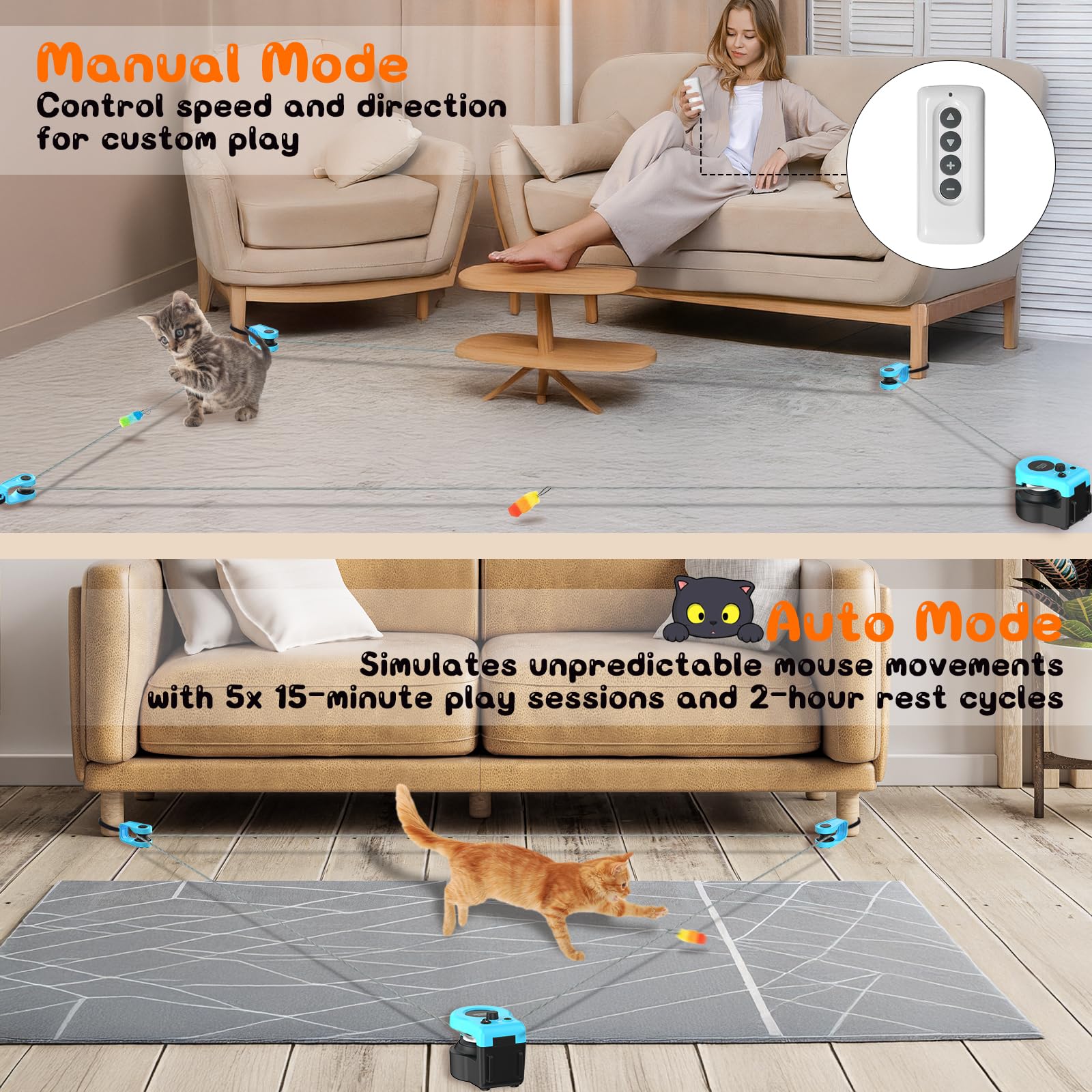 ITSHINY motor silencioso, trotadora de gatos para casa.