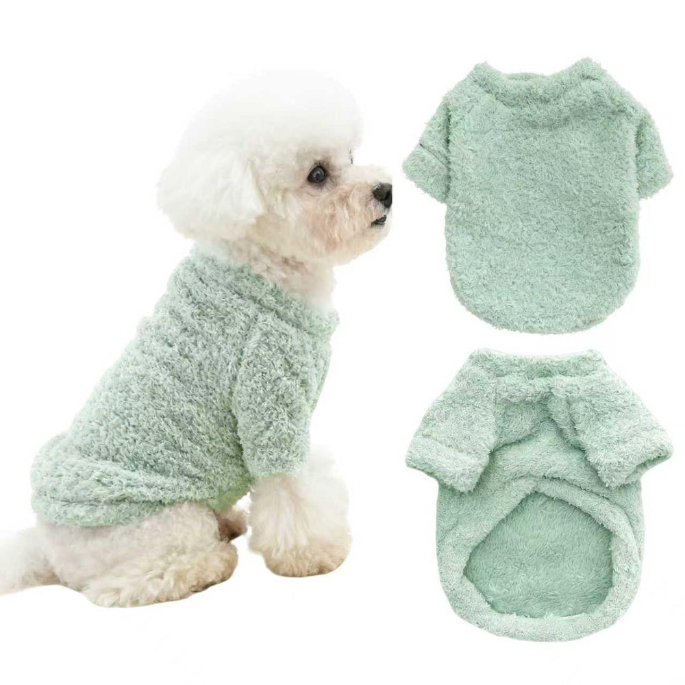 Ittokis sudadera perro forro pelo verde XS, abrigo cálido para días fríos