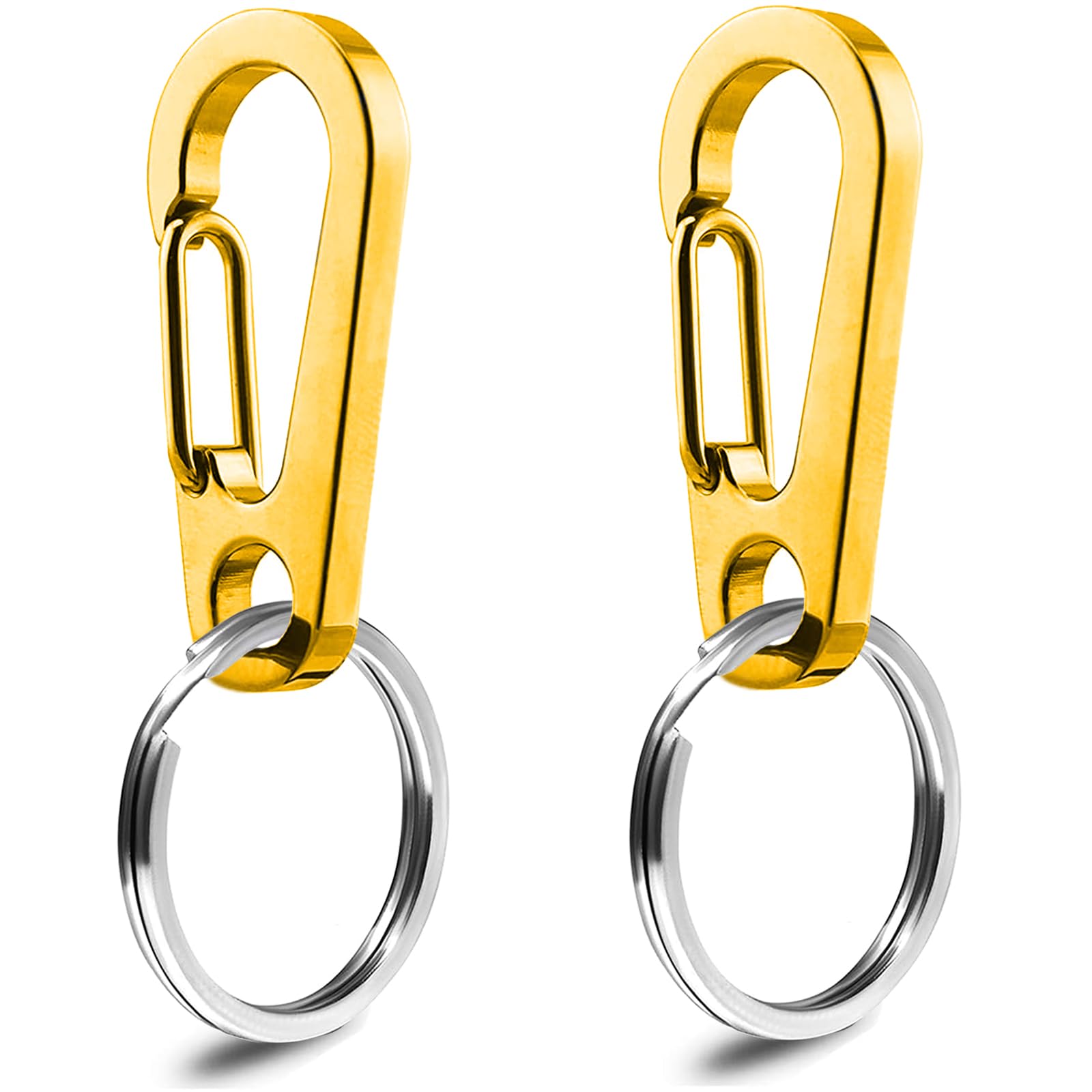 IVIA PET clips para placa de perro dorados, dos unidades, seguridad duradera en collares.