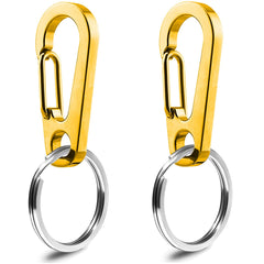 IVIA PET clips para placa de perro dorados, dos unidades, seguridad duradera en collares.
