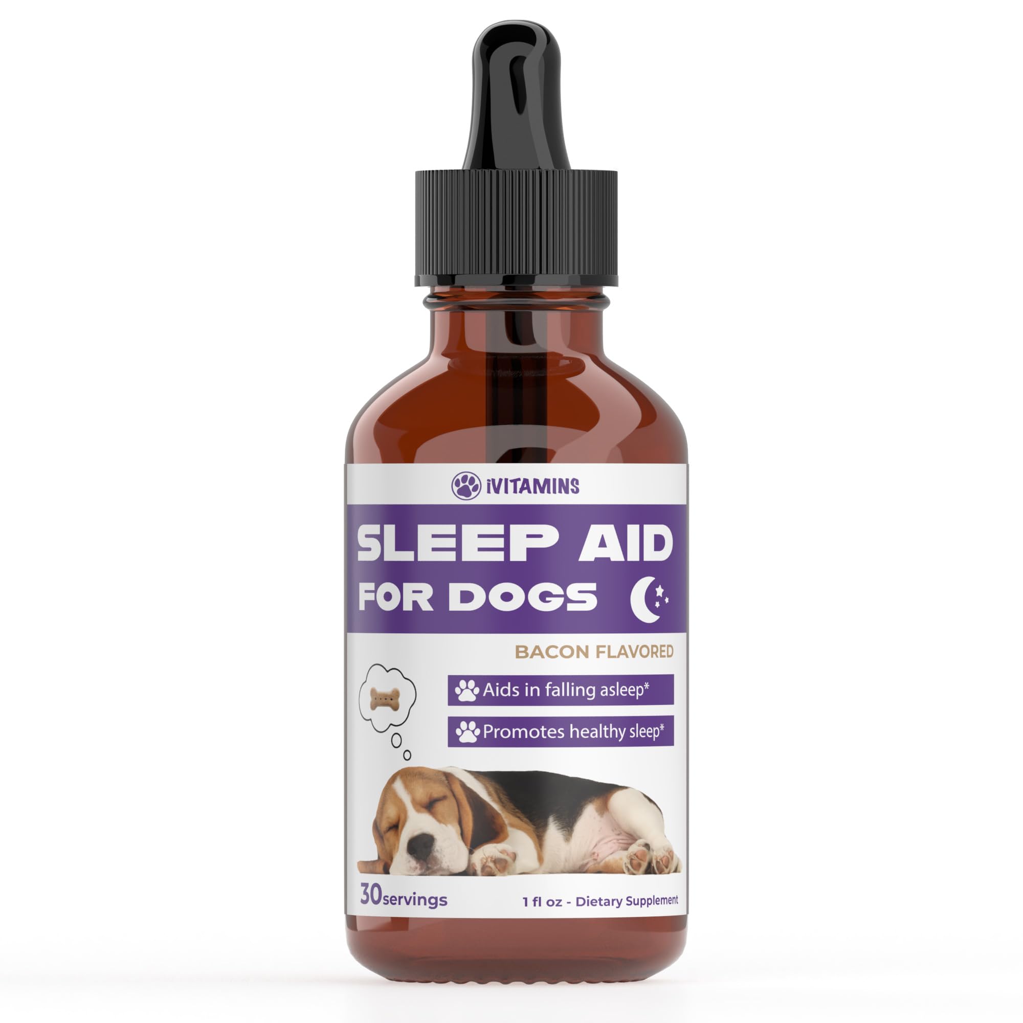 iVitamins ayuda dormir para perros, frasco para relajación nocturna.