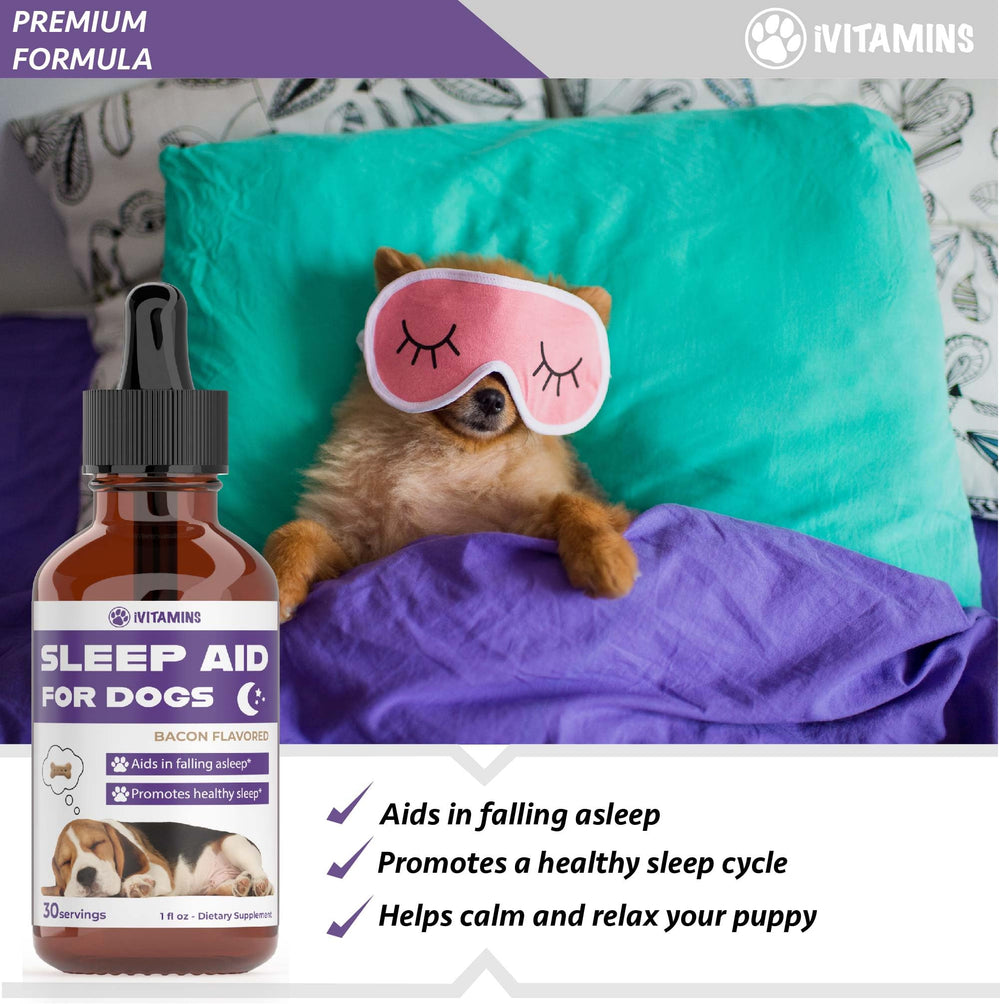 iVitamins ayuda dormir para perros, sabor a tocino para mayor aceptación.