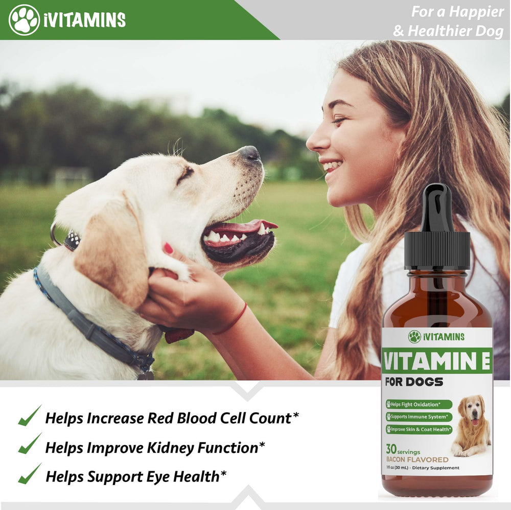 iVitamins Vitamina E para perros, apoyo al sistema inmunitario