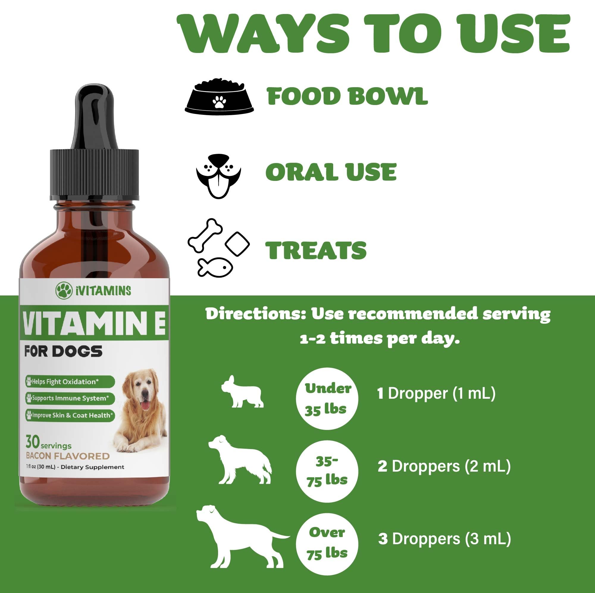 iVitamins Vitamina E para perros, dosis suave para todas las edades