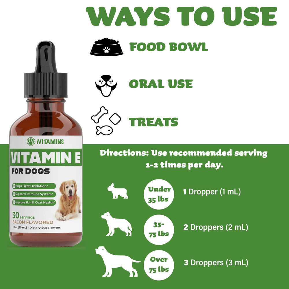 iVitamins Vitamina E para perros, dosis suave para todas las edades