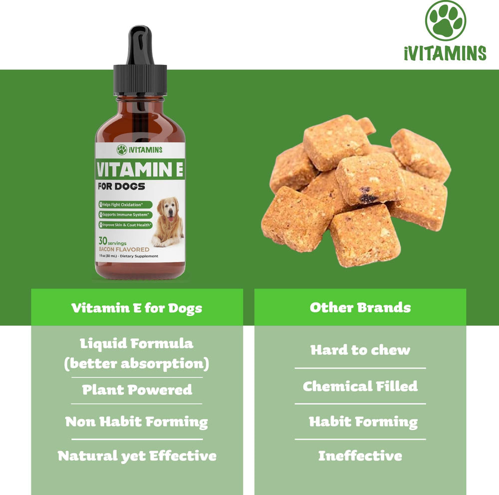 iVitamins Vitamina E para perros, piel y pelo saludables