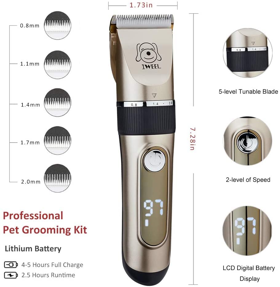 IWEEL diseño ergonómico para manejo cómodo durante el acicalamiento.
