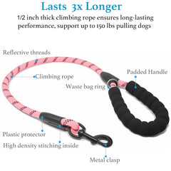 iYoShop Correa para perros con diseño sin enredos y giro 360°