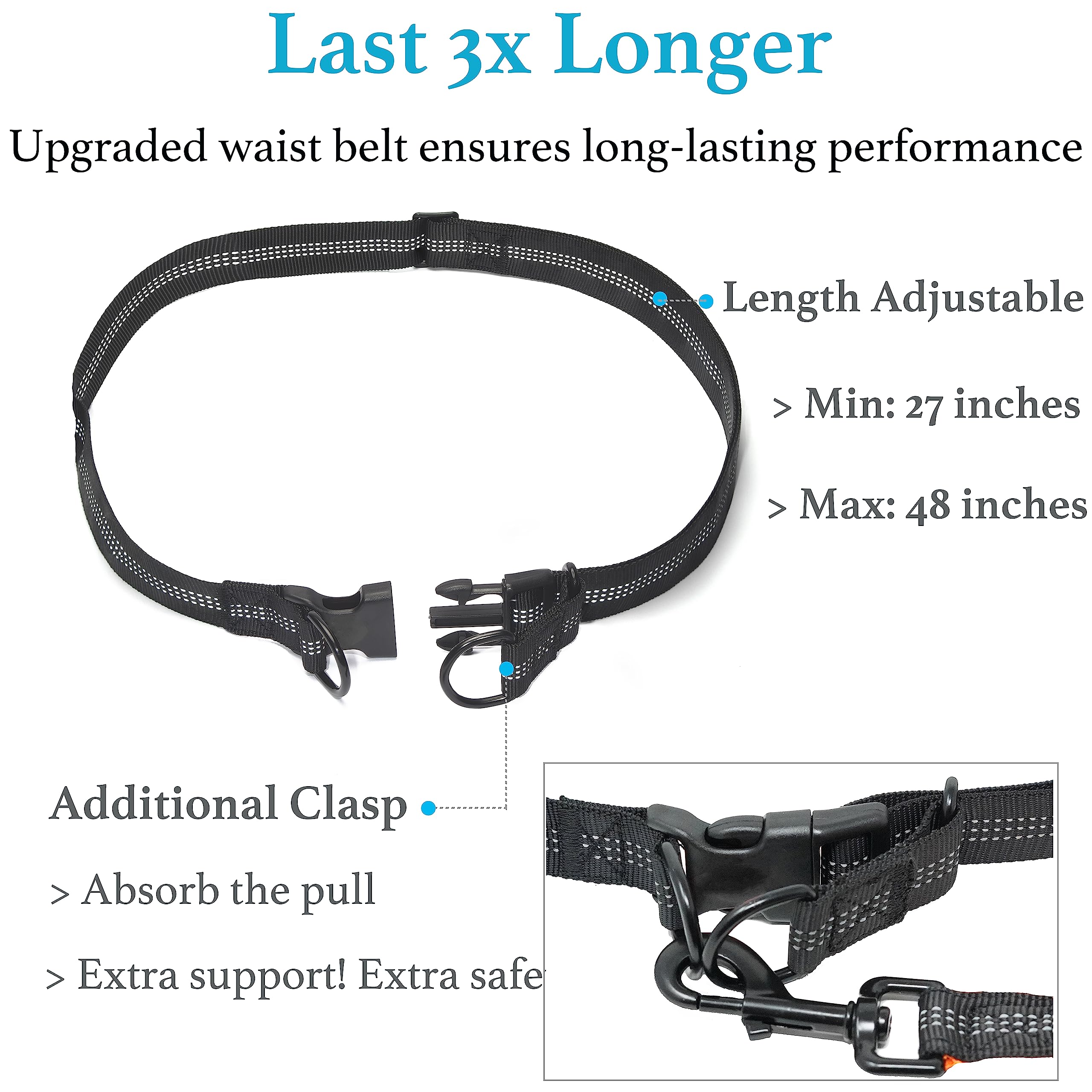 iYoShop cinturón ajustable para perro, ajuste seguro durante el paseo.