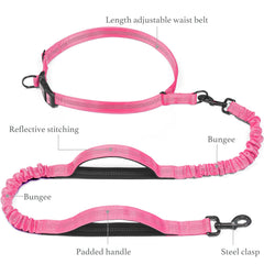 iYoShop Correa doble asa rosa con elastico para paseos activos.