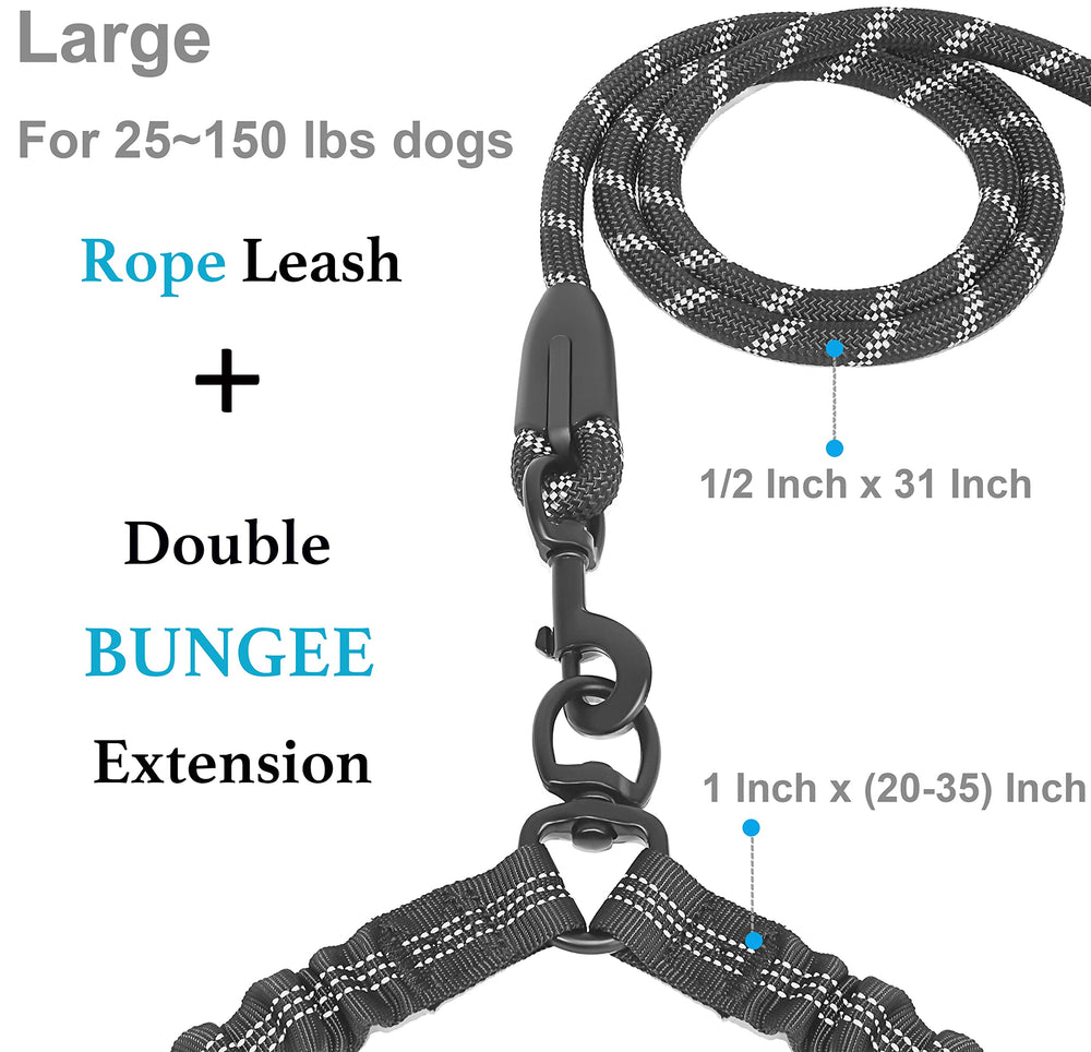 iYoShop extensión bungee absorbe choques entre perros para paseos más suaves.