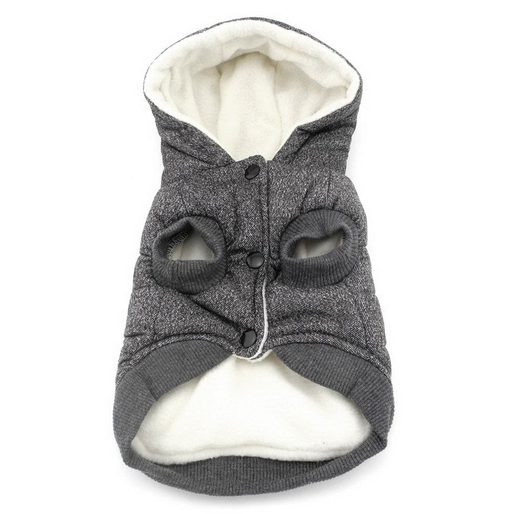 Izefia capa para perro hoodie, vista lateral, muestra ajuste cómodo.