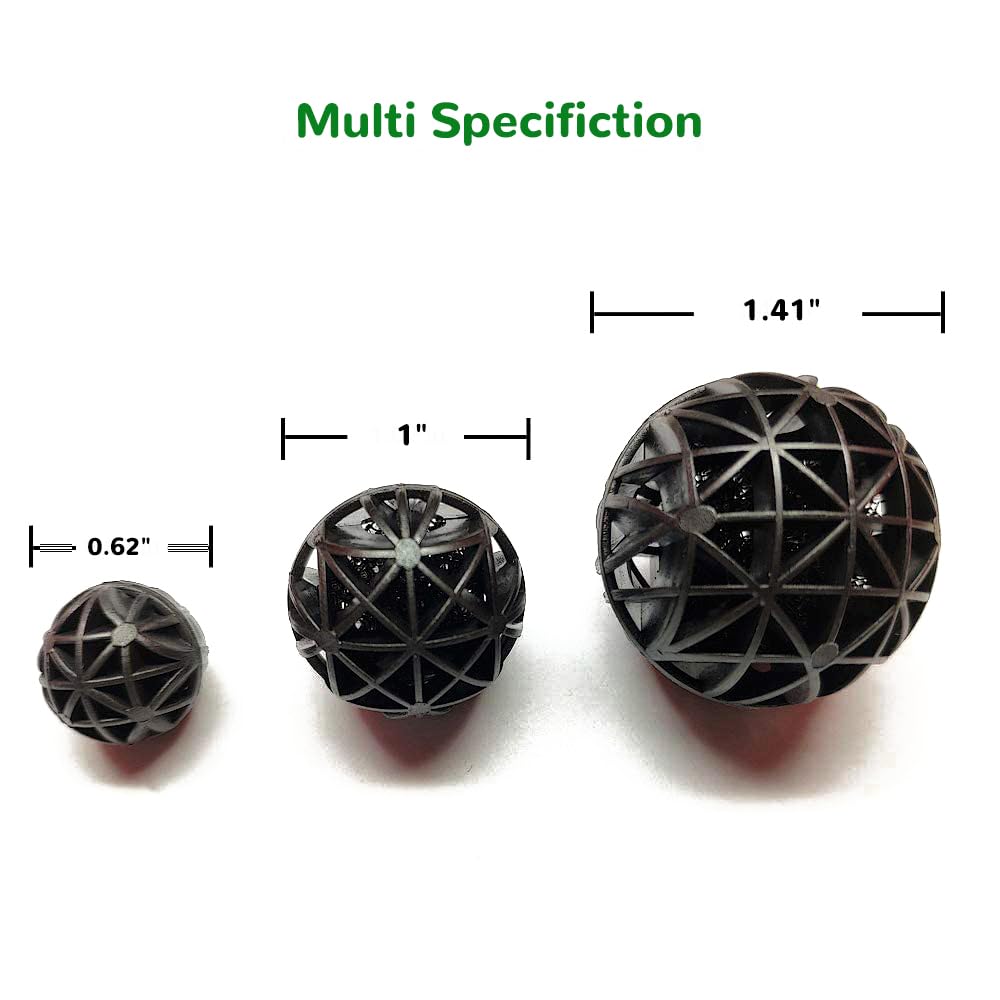Conjunto de 100 bolas bio para estanques y acuarios.