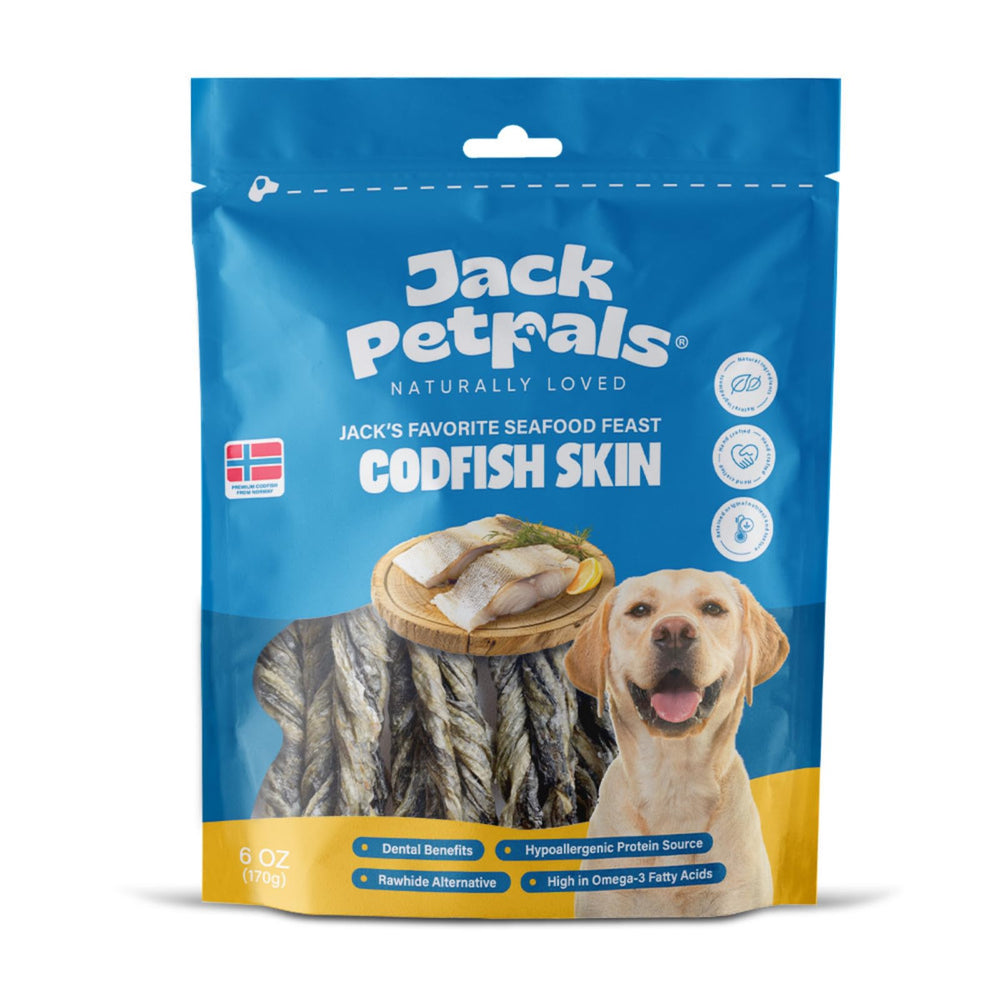 Jack PetPals piel de bacalao premium para recompensa sabrosa y saludable