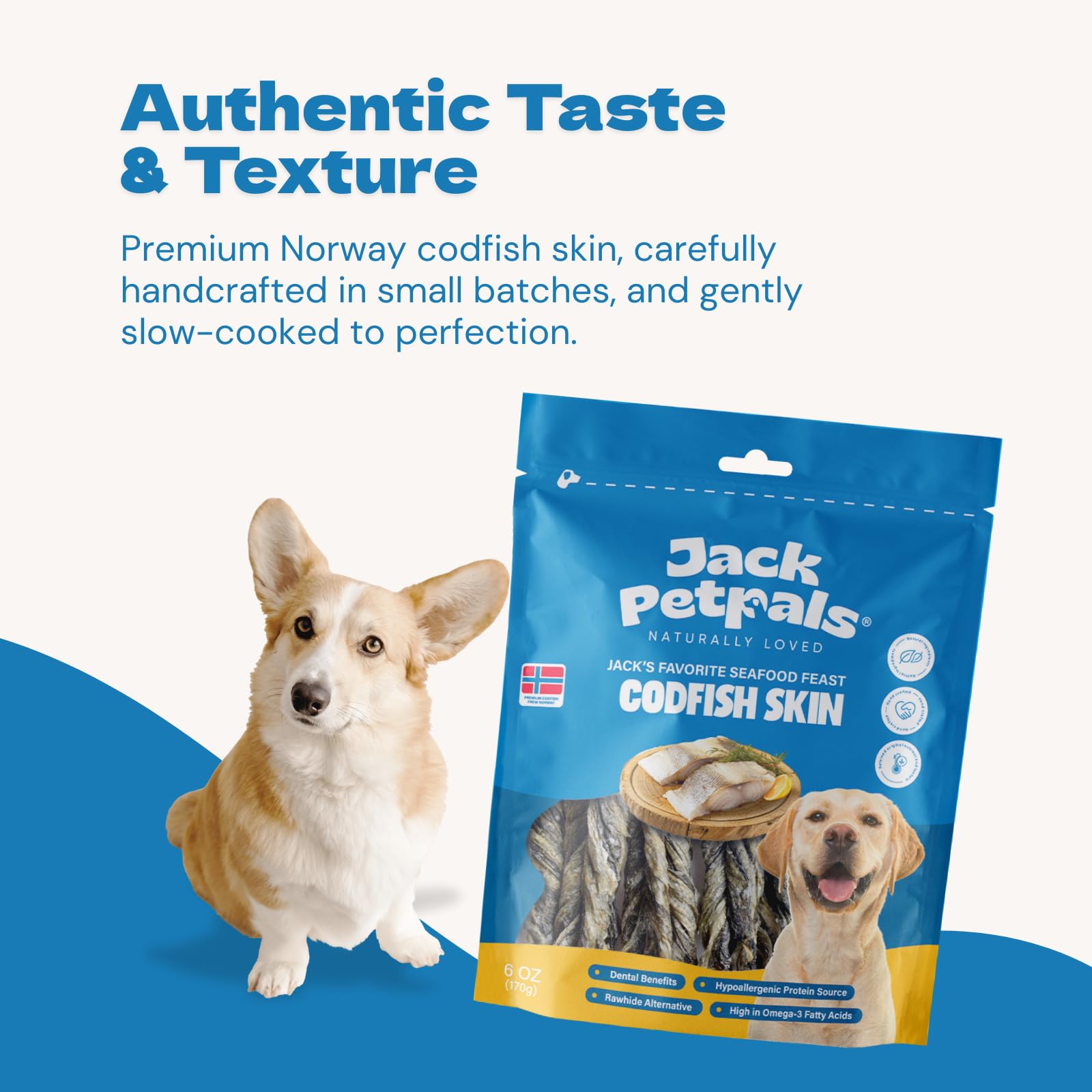 Jack PetPals rico en Omega-3 para pelaje brillante