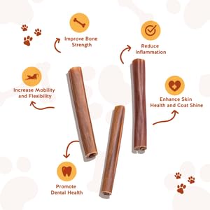 Jack&Pup stick de colágeno 6 pulgadas, textura duradera para perros grandes.