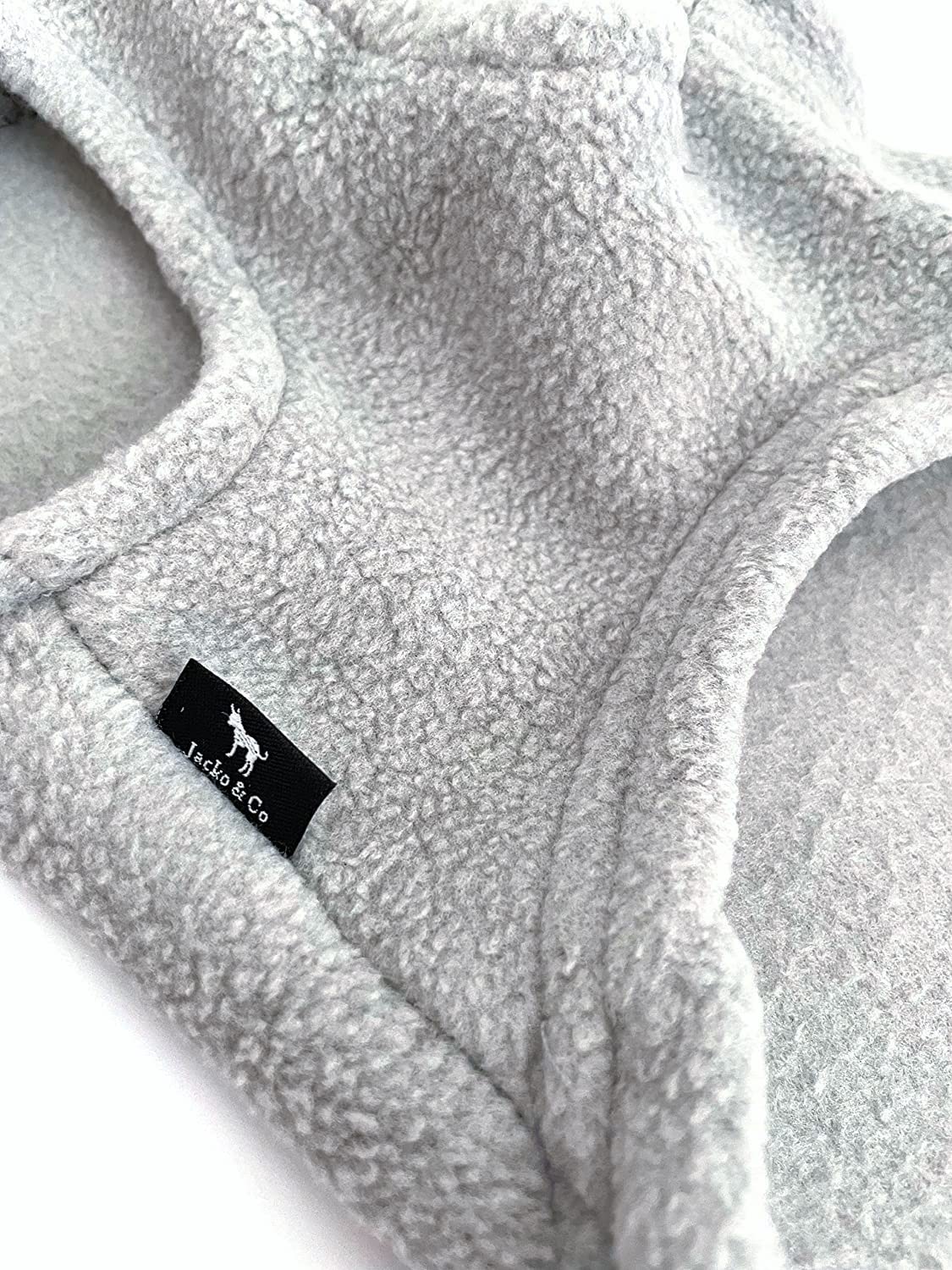 Chaleco JACKO & CO gris, talla XS para mascotas muy pequeñas.
