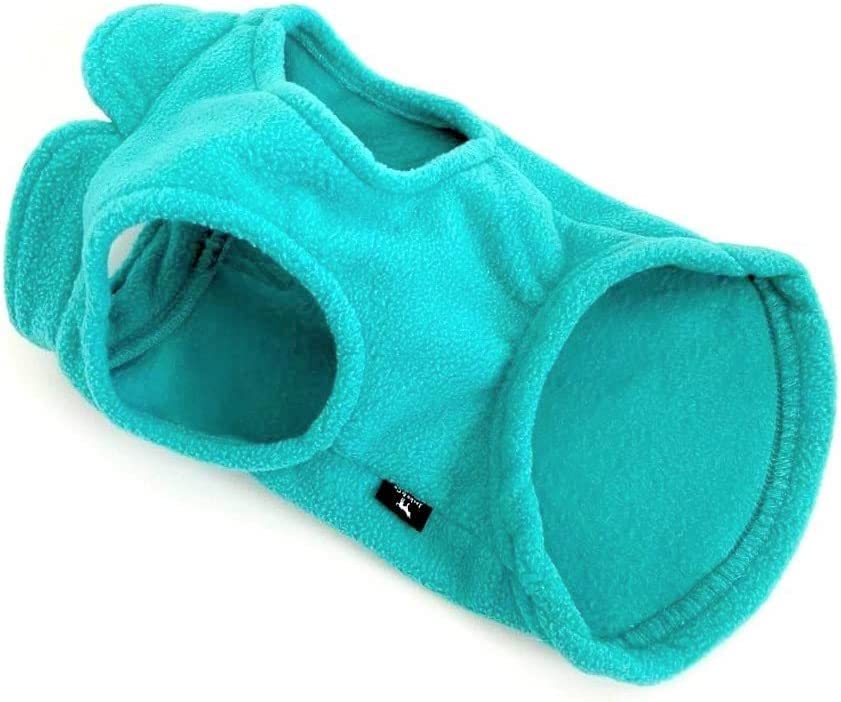 Jacko & Co chaleco polar turquesa, perfecto para perros y gatos de uso diario.