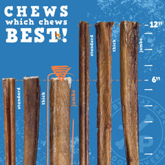 Jack&Pup bully sticks carne de res ingrediente único para merienda simple.