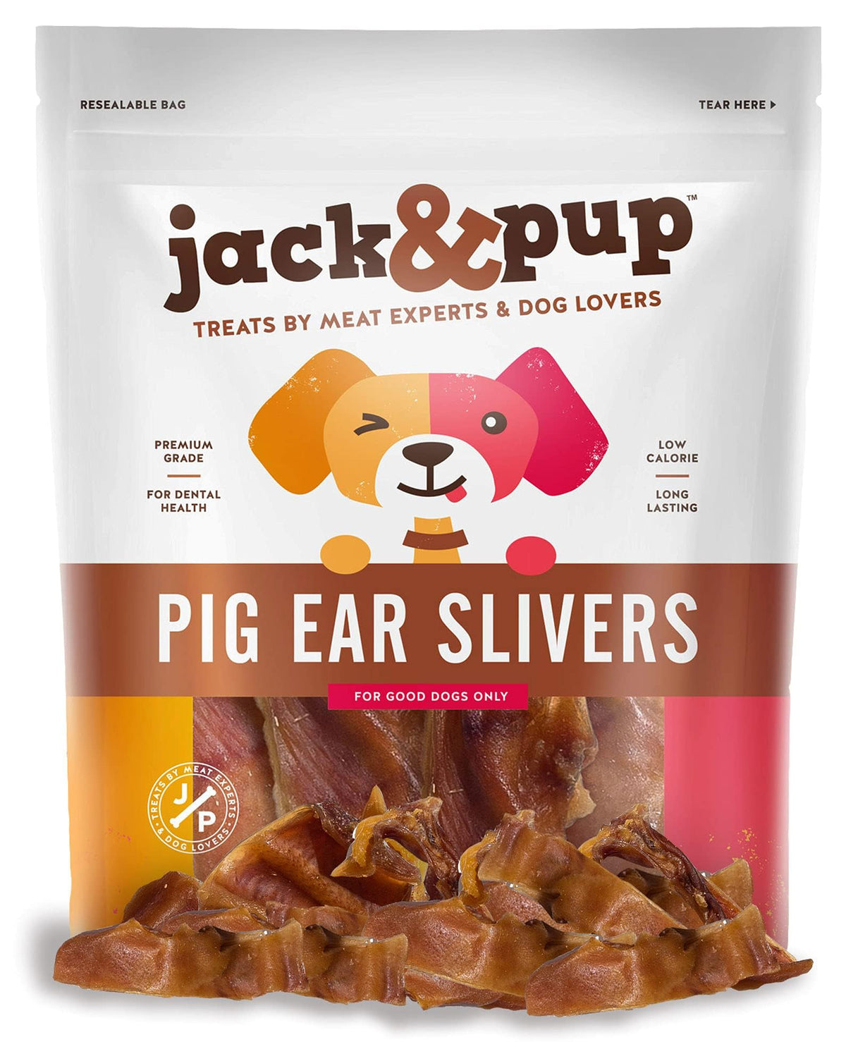 Jack&Pup orejas de cerdo en lonjas, snack natural para perros