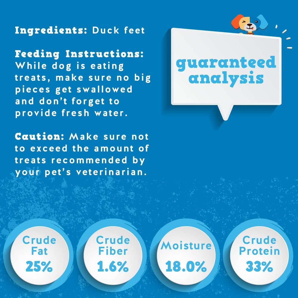 Patas de pato para perros pequeños y medianos de JackPup, premio diario seguro