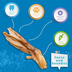 Jack&Pup patas de pato deshidratadas, 20 unidades, snack proteico para masticación diaria.