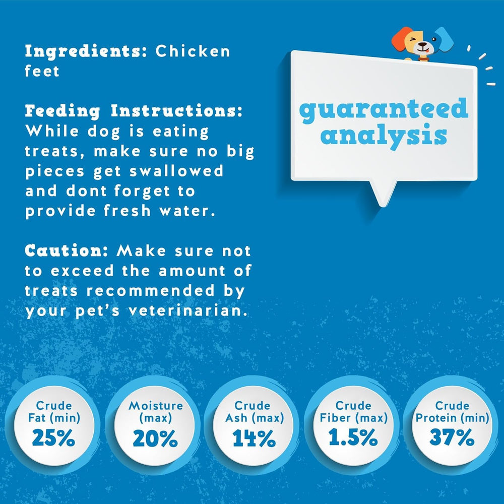 Jack&Pup Patas de Pollo Deshidratadas: ingredientes naturales para merienda saludable.
