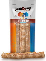 Jack&Pup tráquea de res 12 pulgadas, snack sabroso para perros.