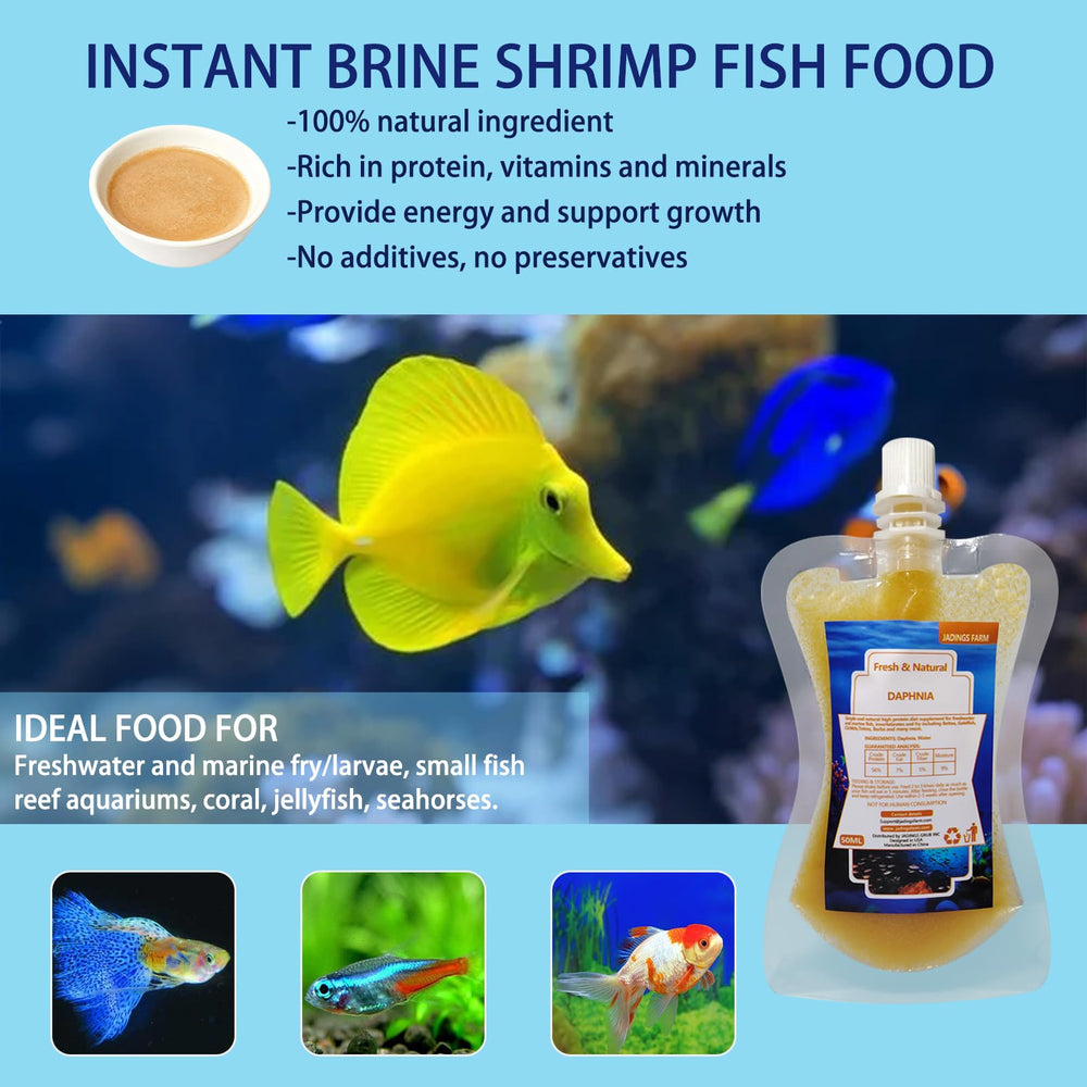 JADINGSFARM Daphnia envase hermético conserva frescura y nutrientes para tus peces