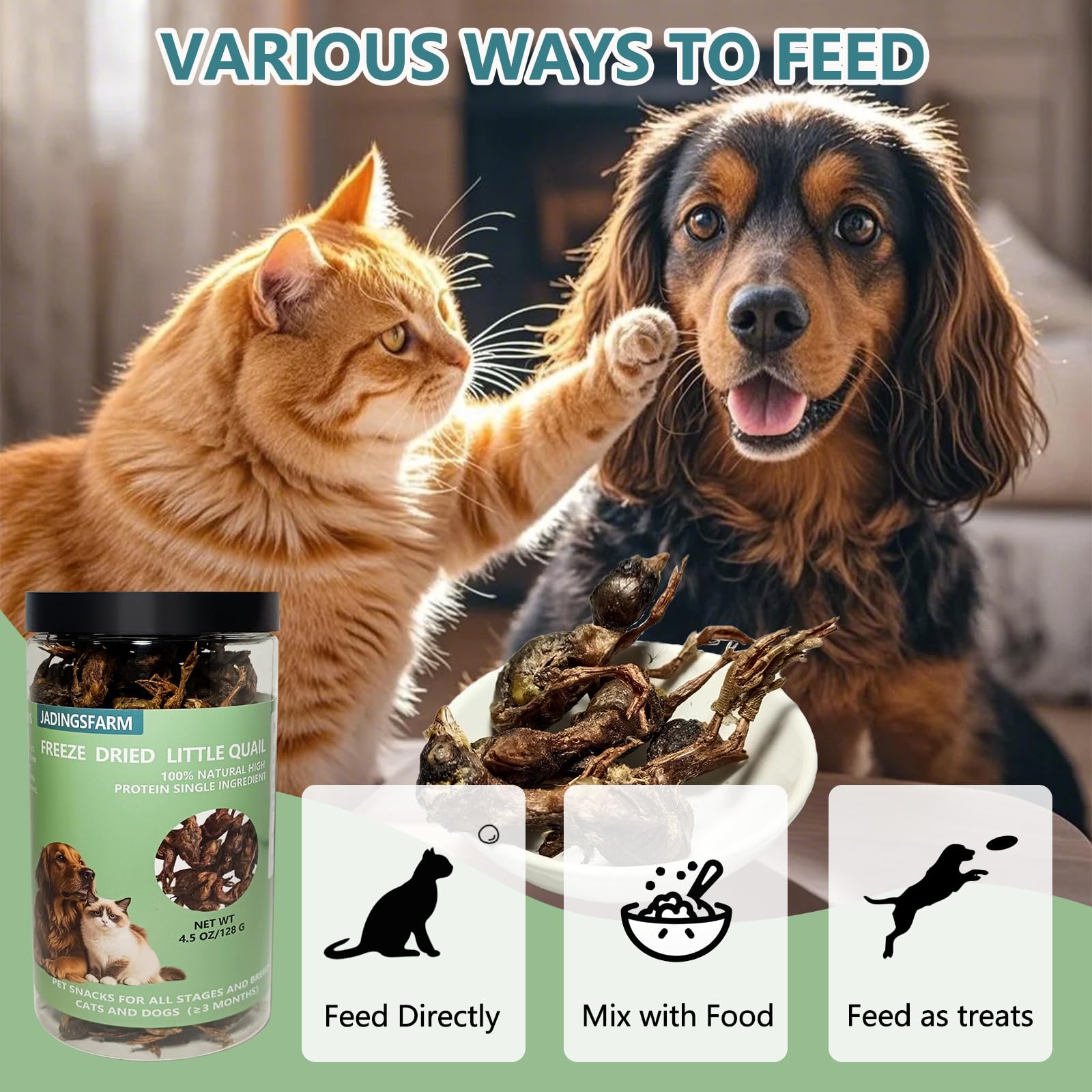 JADINGSFARM etiqueta de marca Jadingsfarm, producto natural para mascotas