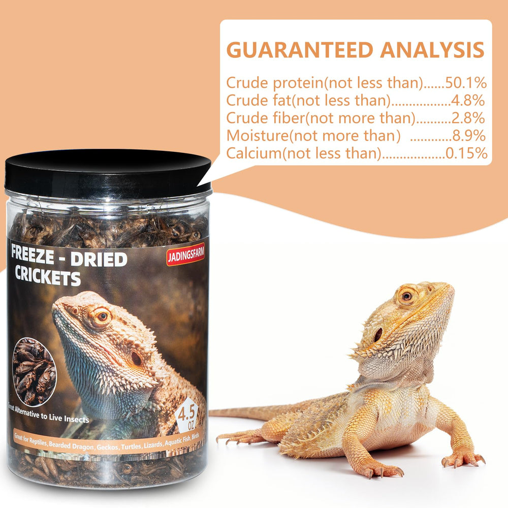 JADINGSFARM grillos liofilizados, textura crujiente para geckos y lagartos