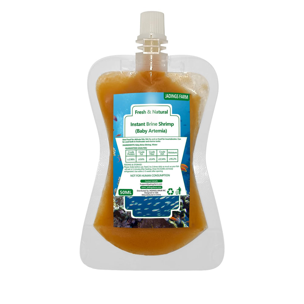 Huevos de artemia congelados de JADINGSFARM, alimento nutritivo listo para alimentar peces.