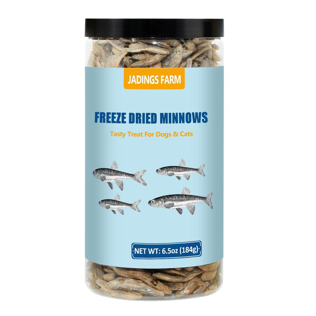JADINGSFARM Minnows: lata abierta, snack natural para mascotas con alto contenido de proteína.