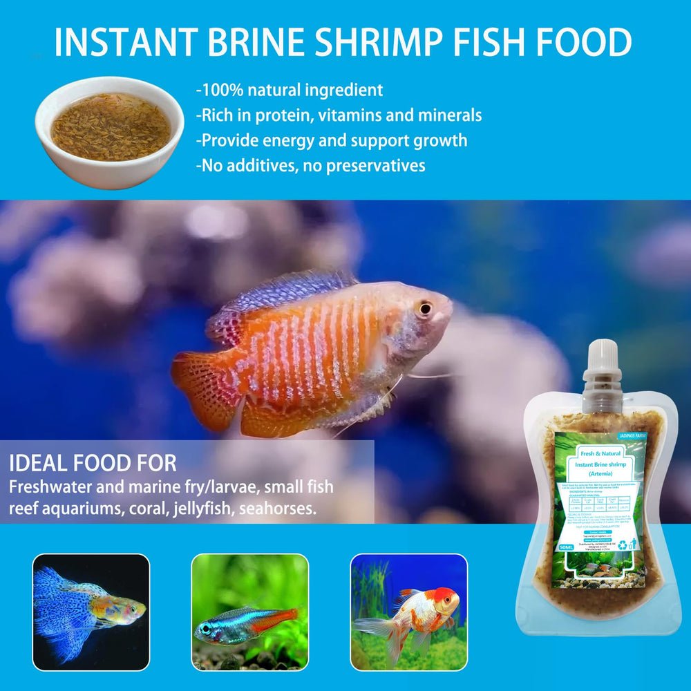 JADINGSFARM Alimento de artemia para peces de acuario dulce y marino.