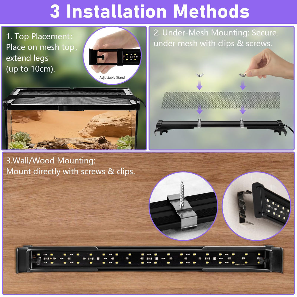 Jaenmsa kit iluminación reptiles con montaje incluido para instalación rápida
